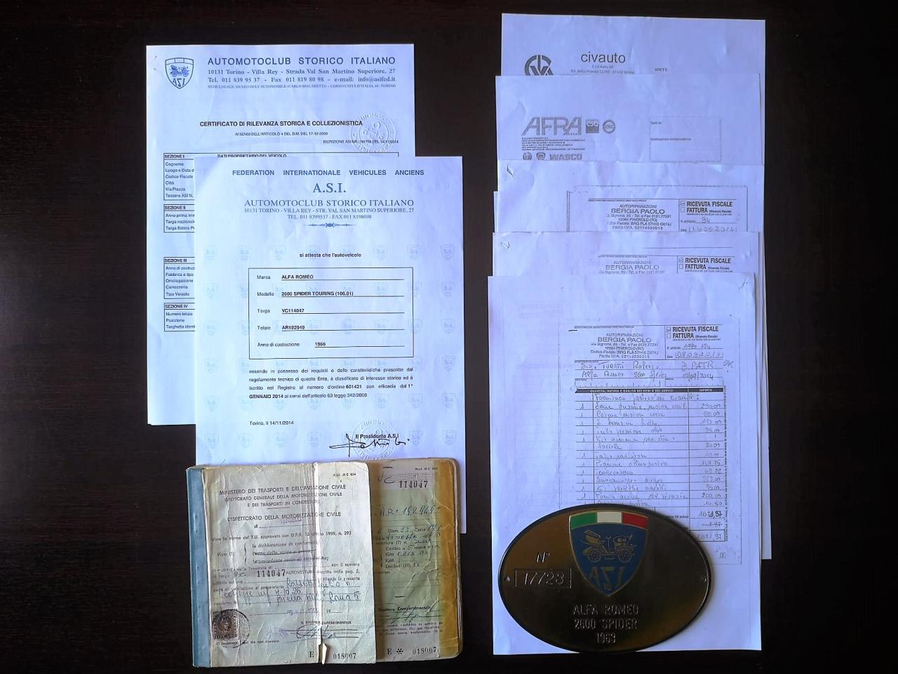 1966 Alfa Romeo 2600 TOURING SPIDER