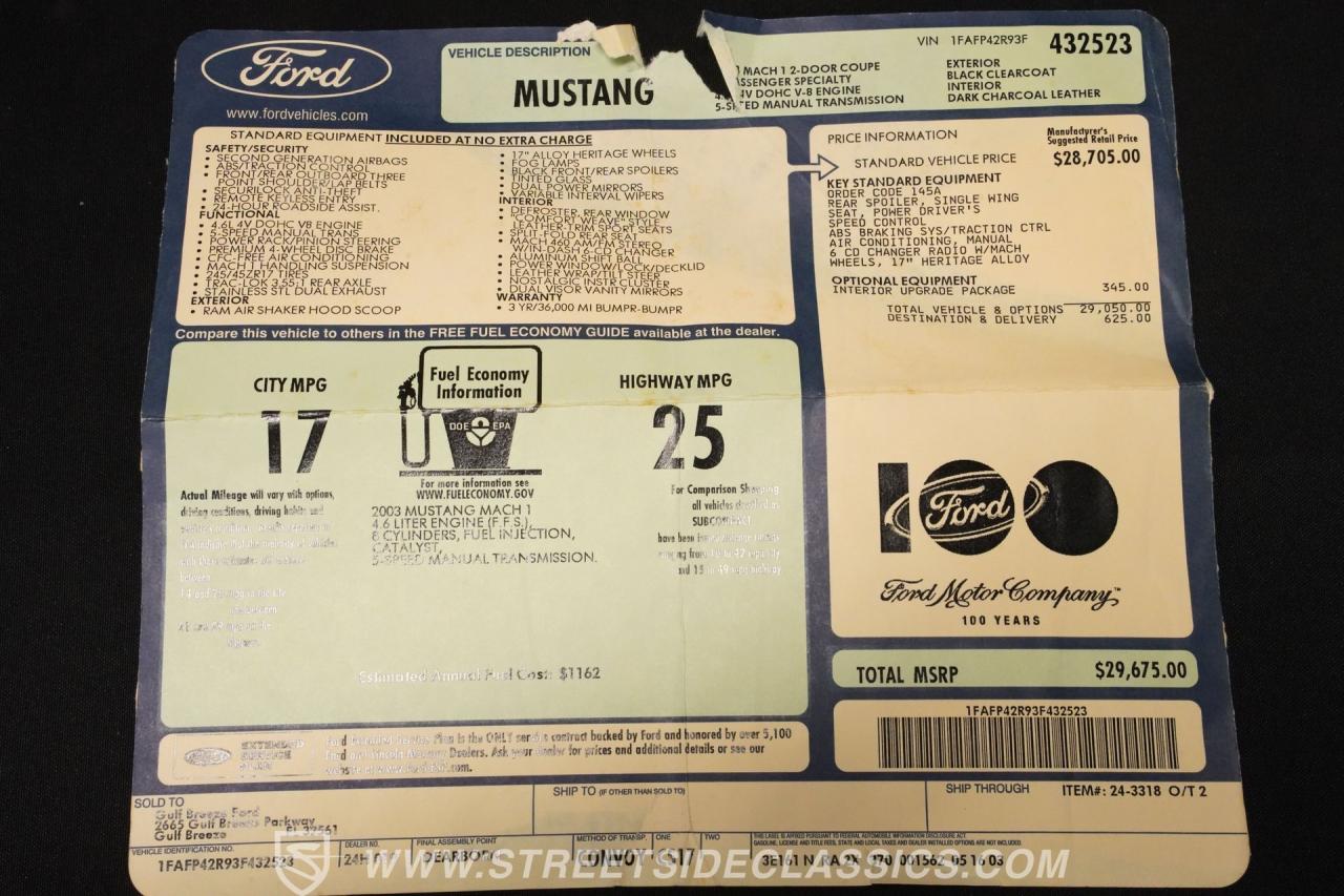 2003 Ford Mustang Mach 1