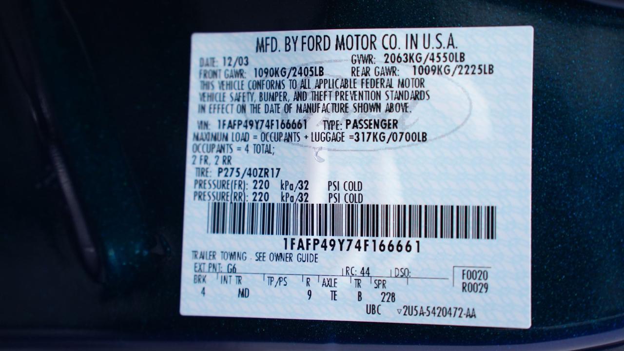 2004 Ford Mustang Cobra SVT Convertible Supercharged