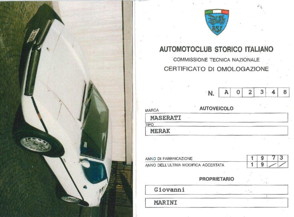 1973 Maserati MERAK 3000