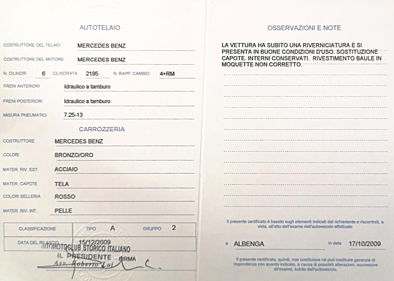 1959 Mercedes - Benz 220S Cabriolet