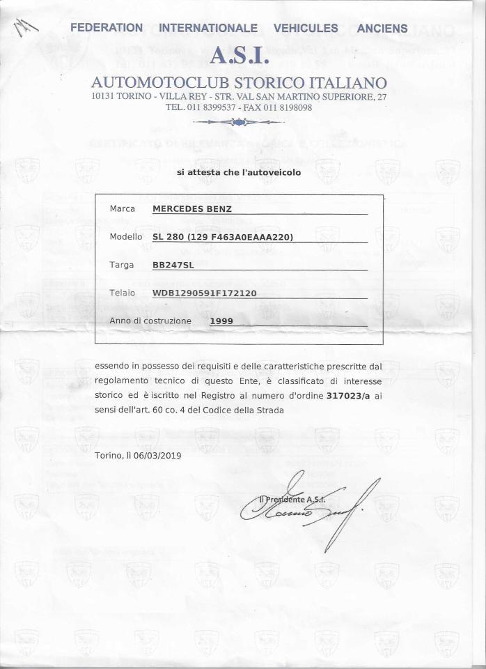 1999 Mercedes - Benz 280SL R129