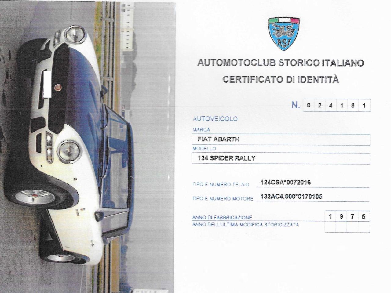 1975 Fiat 124 SPORT RALLY