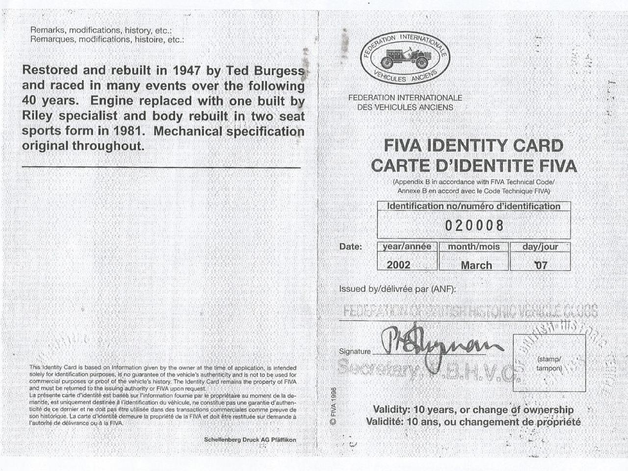 Riley 9 SPECIAL BROOKLANDS STYLE