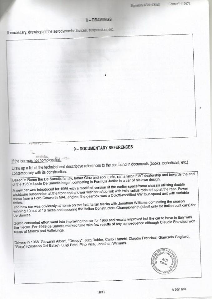 1968 De Sanctis FORMULA 3
