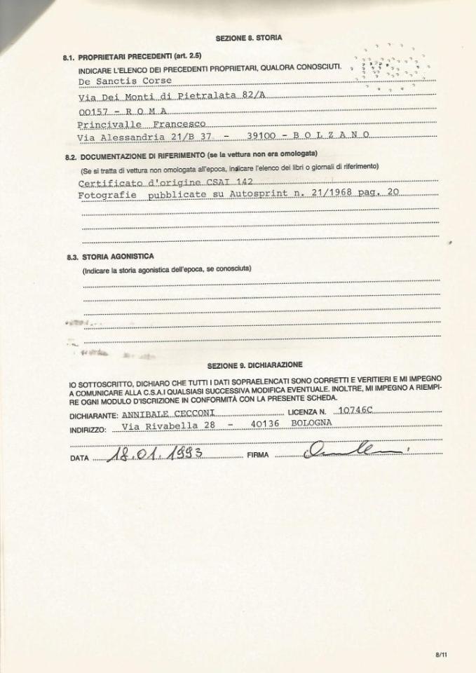 1968 De Sanctis FORMULA 3