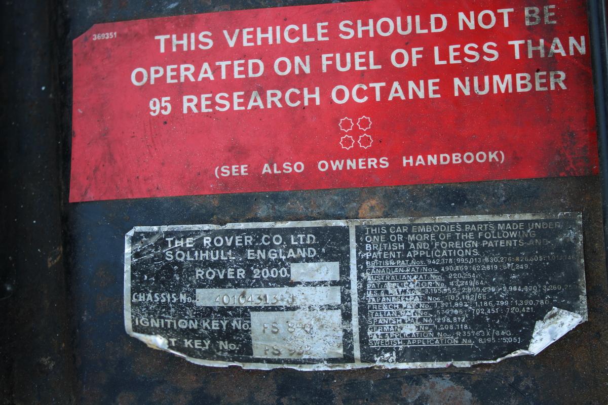 1969 Rover P6 2000 SC SALOON