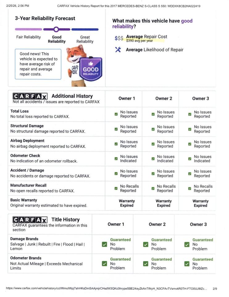 2017 Mercedes - Benz S550