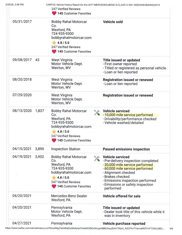 2017 Mercedes - Benz S550