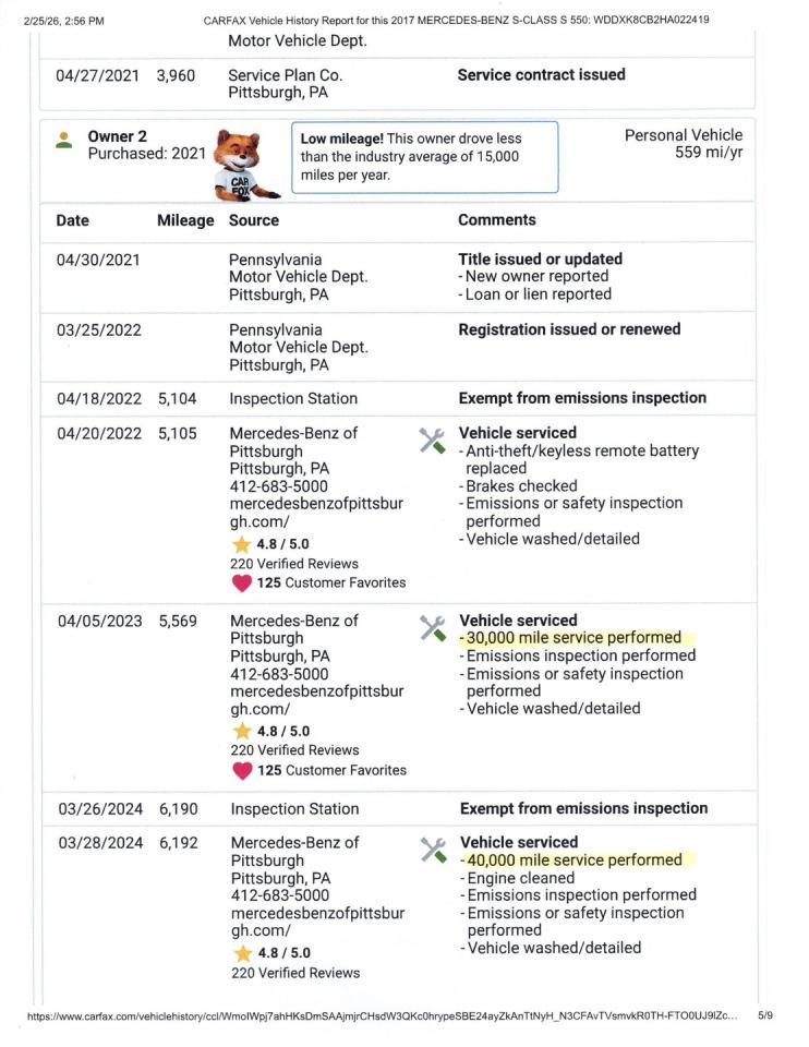 2017 Mercedes - Benz S550