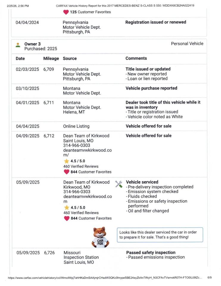 2017 Mercedes - Benz S550