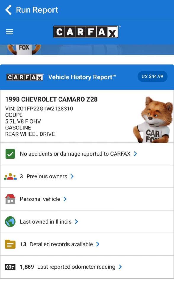 1998 Chevrolet Camaro