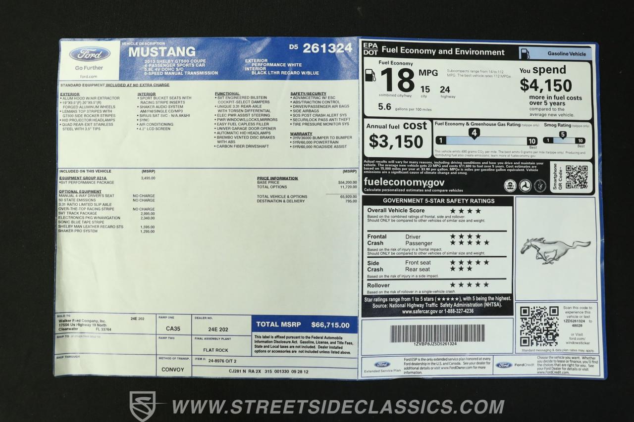 2013 Ford Mustang Shelby GT500