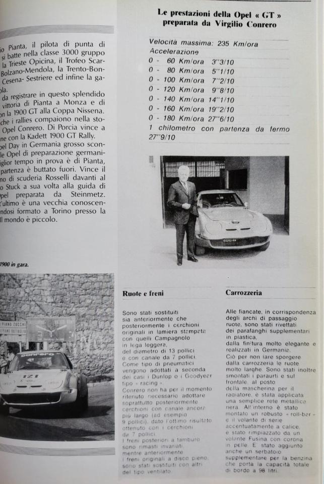 1970 Opel 1900 GT GRUPPO 4 CONRERO