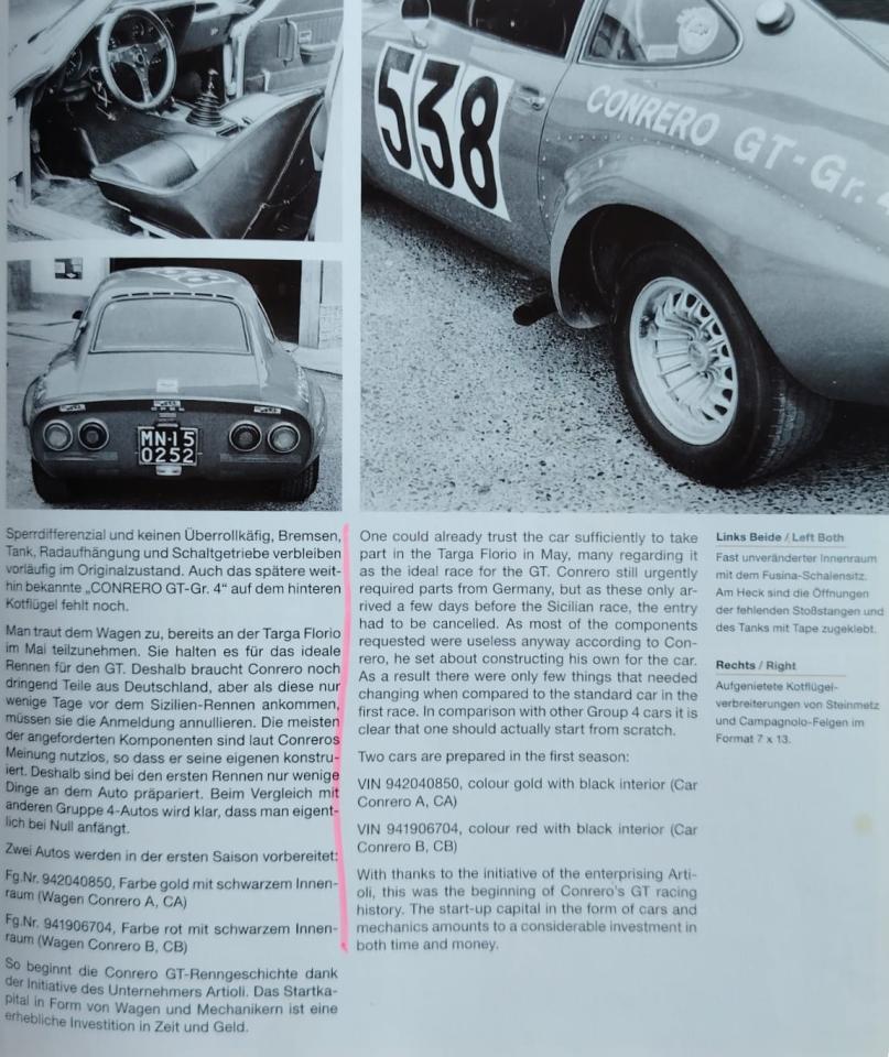 1970 Opel 1900 GT GRUPPO 4 CONRERO