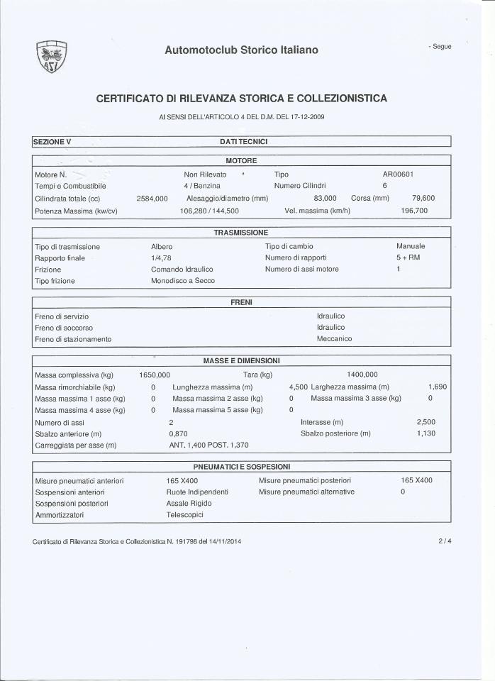 1966 Alfa Romeo 2600 TOURING SPIDER