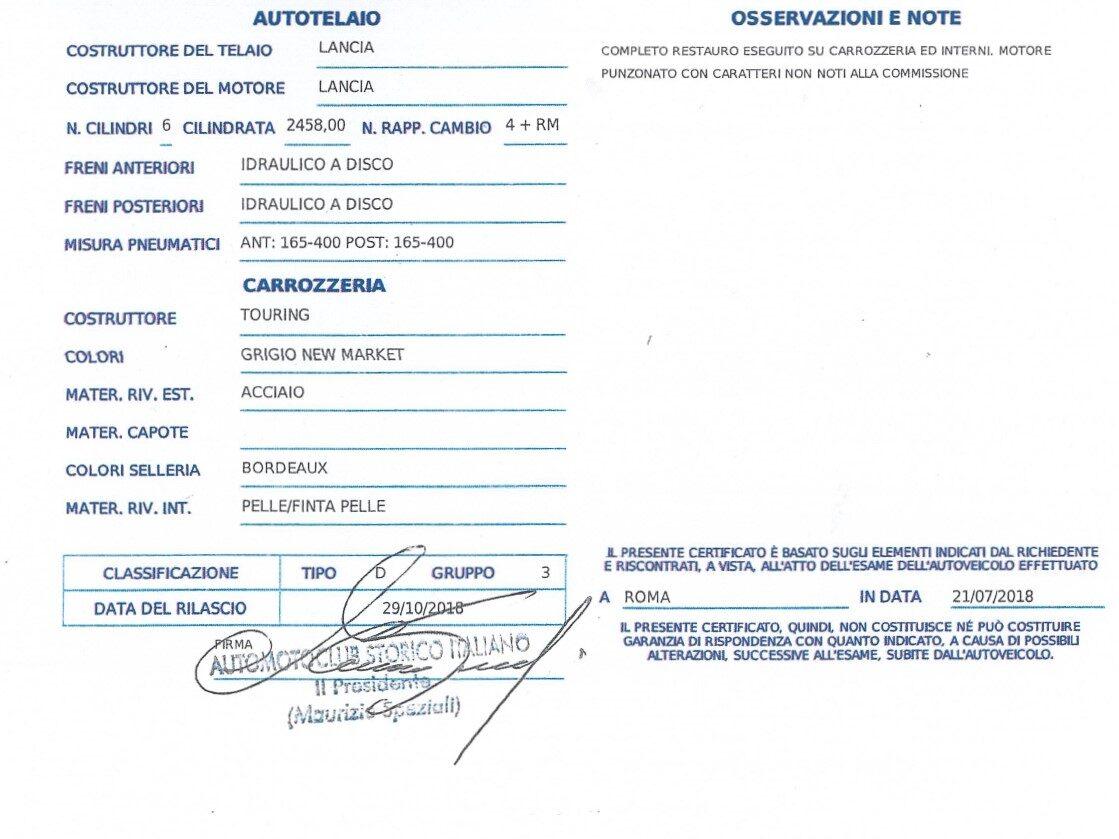 1963 Lancia FLAMINIA TOURING SUPERLEGGERA 2.500 3C