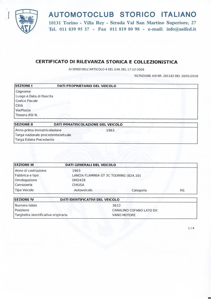 1963 Lancia FLAMINIA TOURING SUPERLEGGERA 2.500 3C