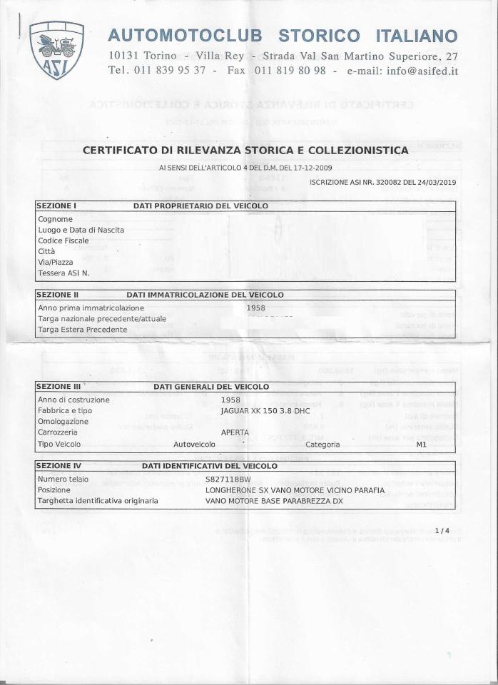 1958 Jaguar XK 150 3.4 DHC RHD AUTOMATIC
