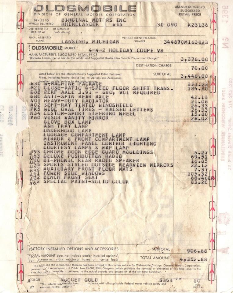 1970 Oldsmobile 442 W-30