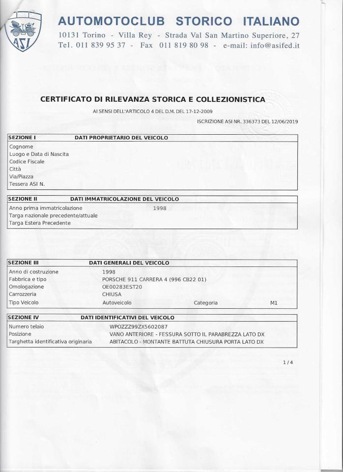 1998 Porsche 996 CARRERA 4