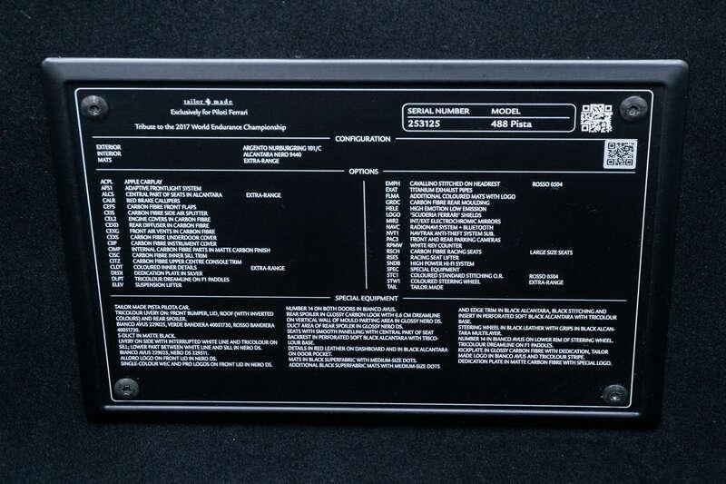 2020 Ferrari 488 PISTA PILOTI