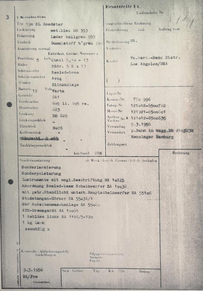 1956 Mercedes - Benz 190 SL