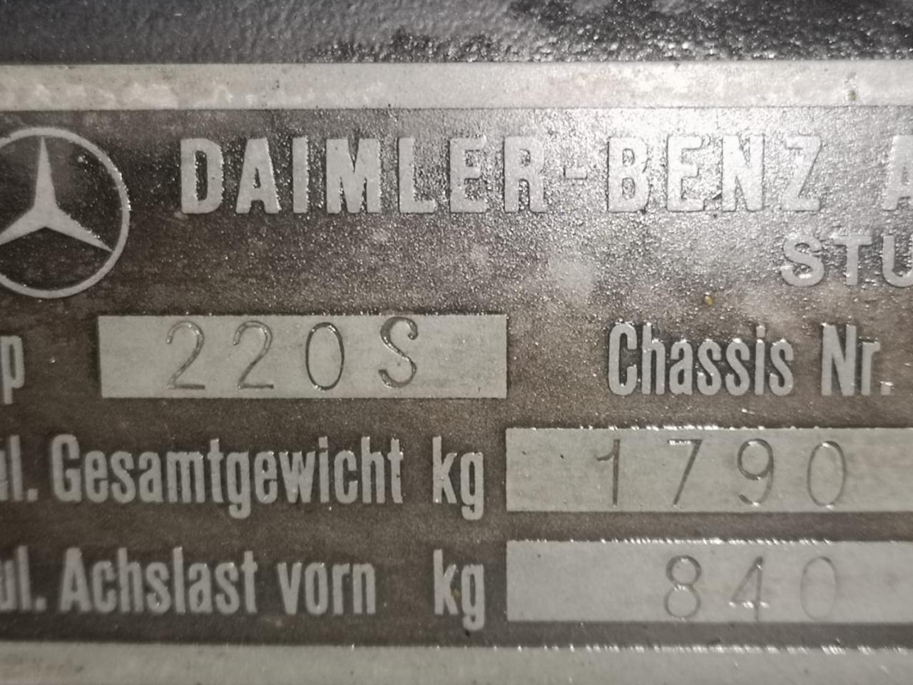 1959 Mercedes - Benz 220S CABRIOLET