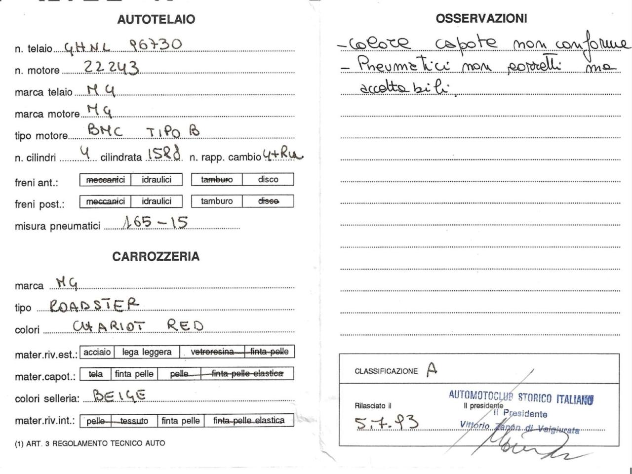 1960 MG A 1600 ROADSTER