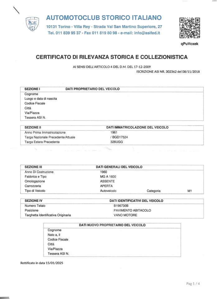 1960 MG A 1600 ROADSTER