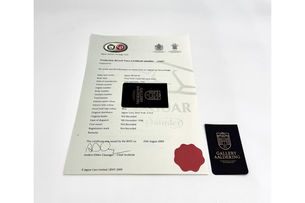 1957 Jaguar XK140 SE Drophead Coupe &ldquo;Overdrive&rdquo;