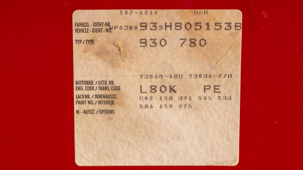 1987 Porsche 911 Turbo Slantnose Coupe