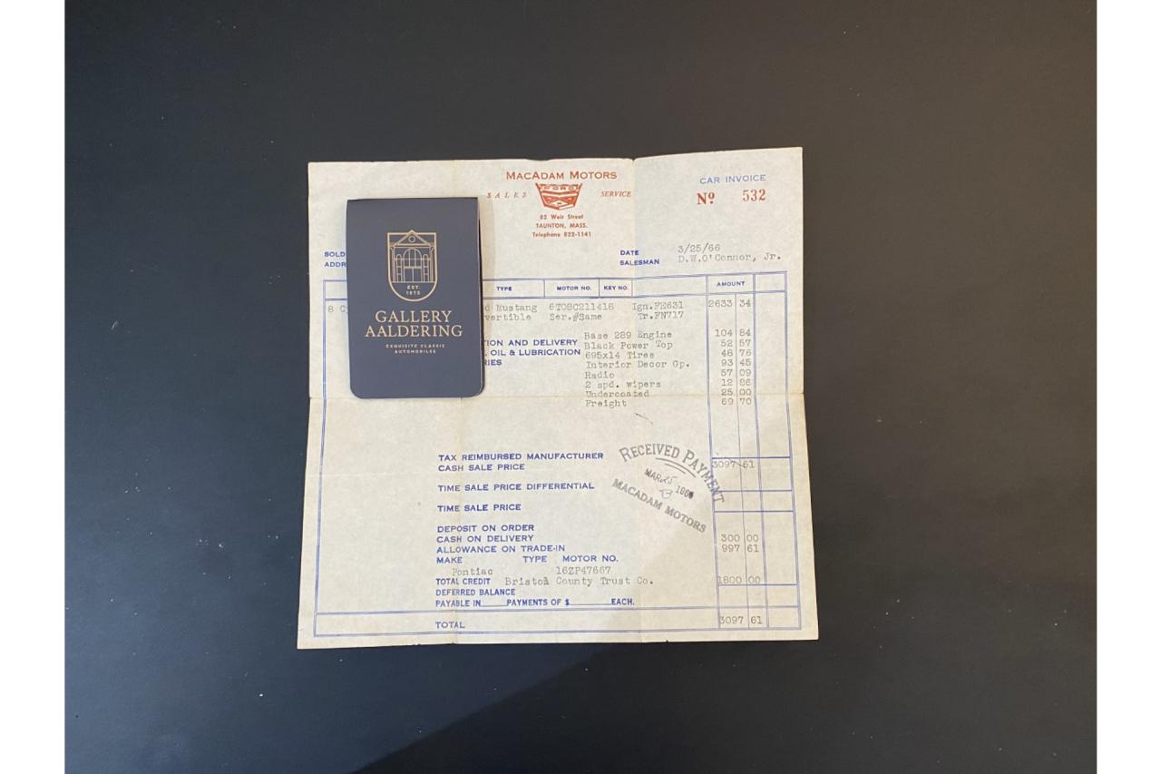 1966 Ford Mustang 289 Convertible Deluxe Emberglo &ldquo;One owner from new&rdquo;