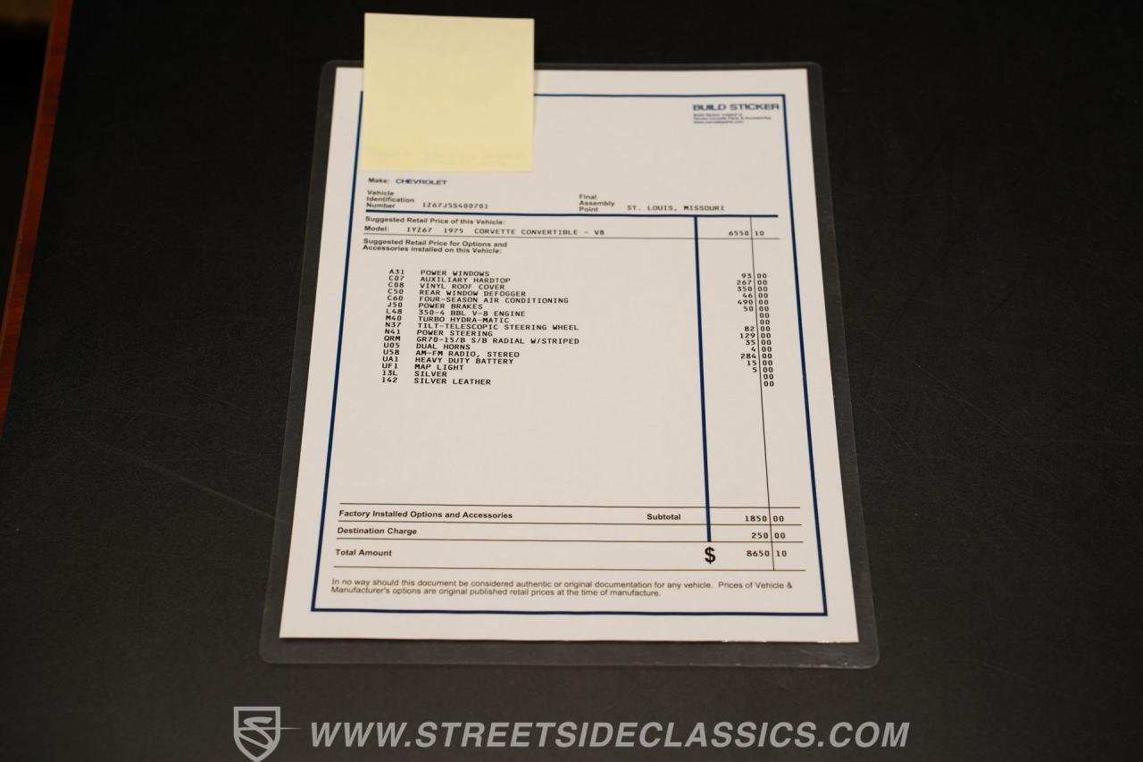 1975 Chevrolet Corvette Convertible