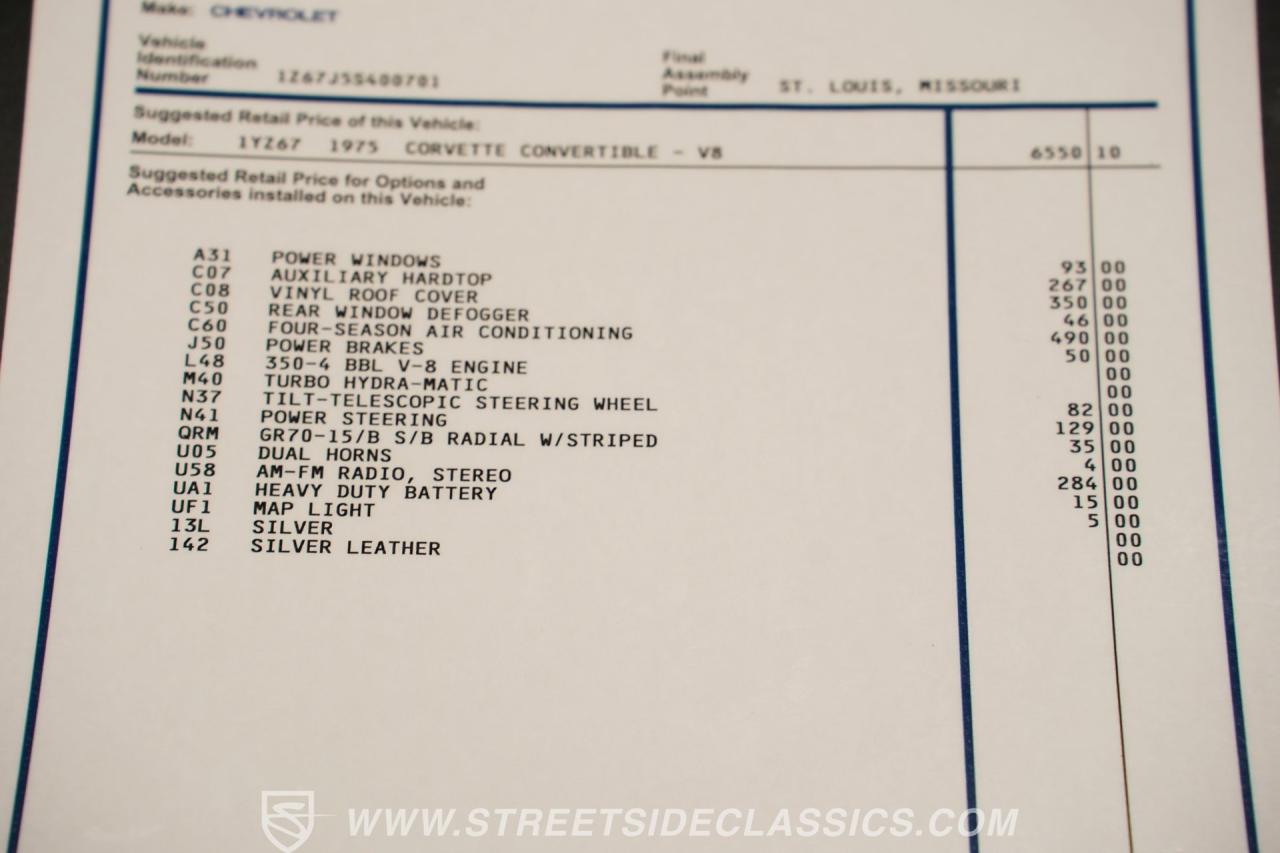 1975 Chevrolet Corvette Convertible
