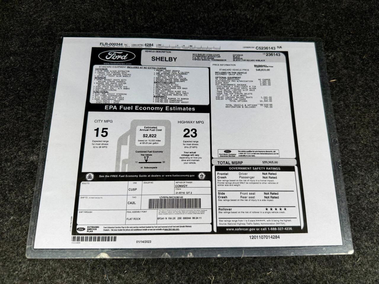 2012 Ford Mustang GT500 Coupe