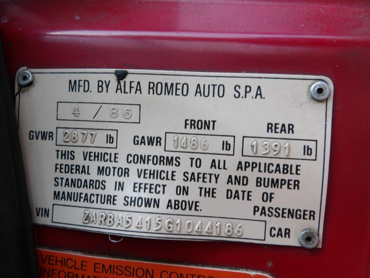 1986 Alfa Romeo Spider Graduate