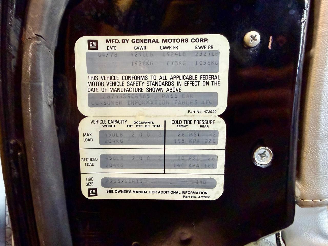 1978 Chevrolet Corvette Indianapolis 500 Pace Car