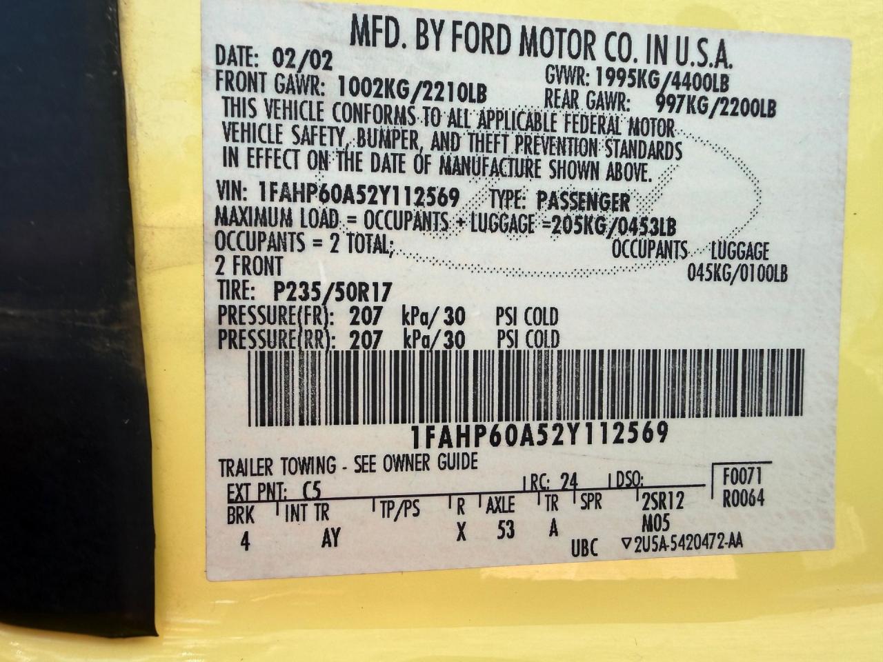 2002 Ford Thunderbird