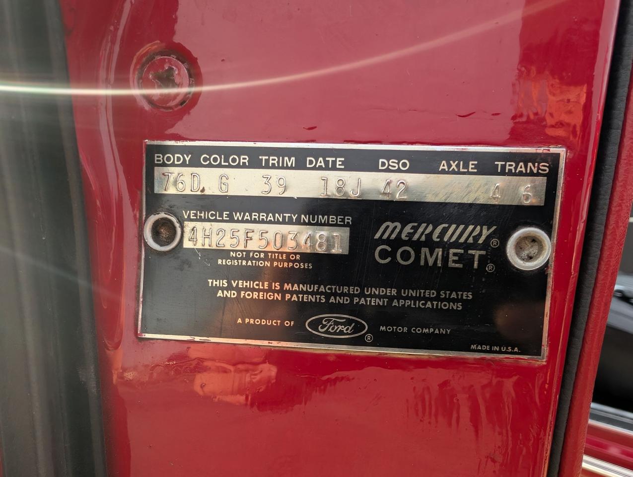 1964 Mercury Comet Caliente Convertible