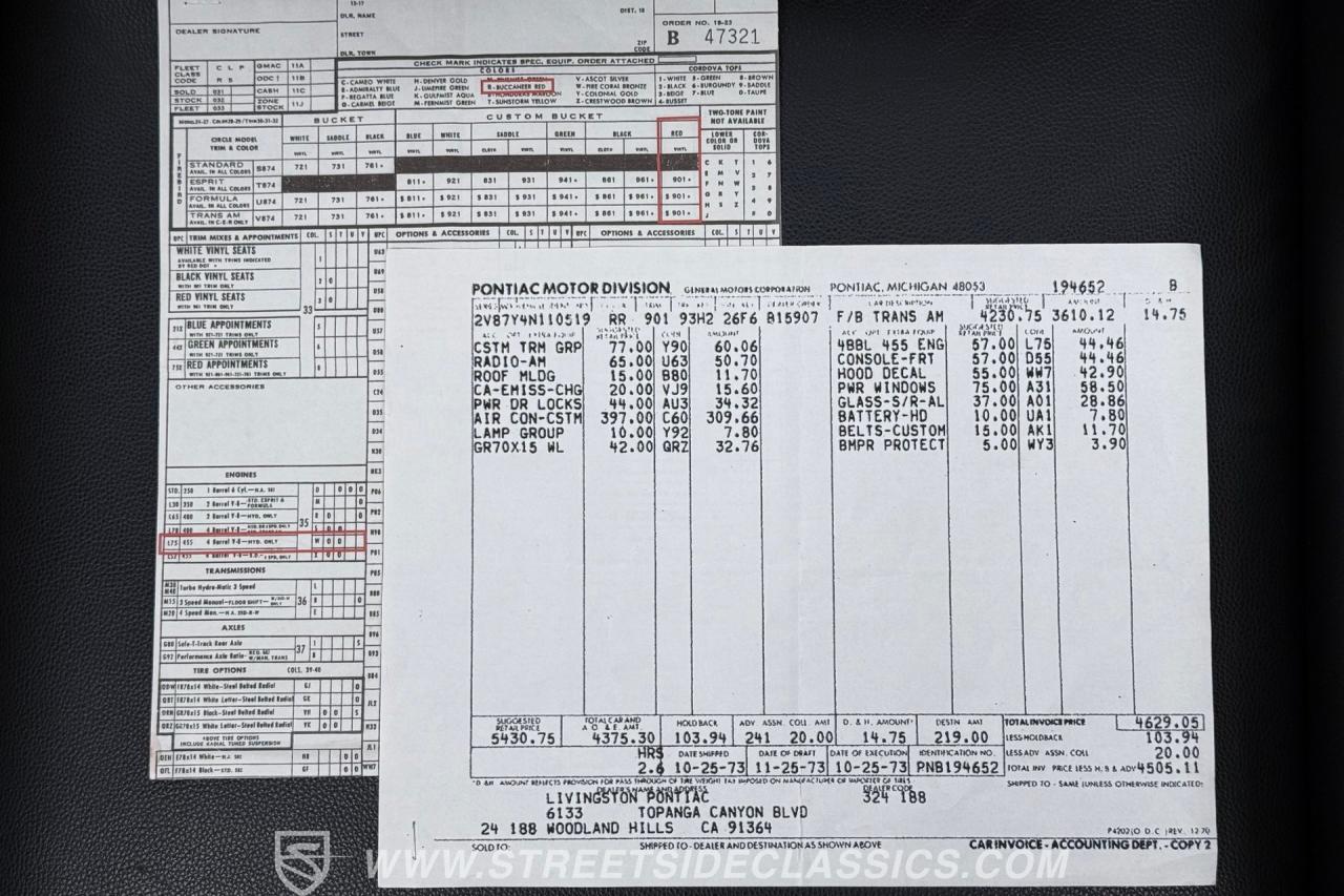 1974 Pontiac Firebird Trans Am 455