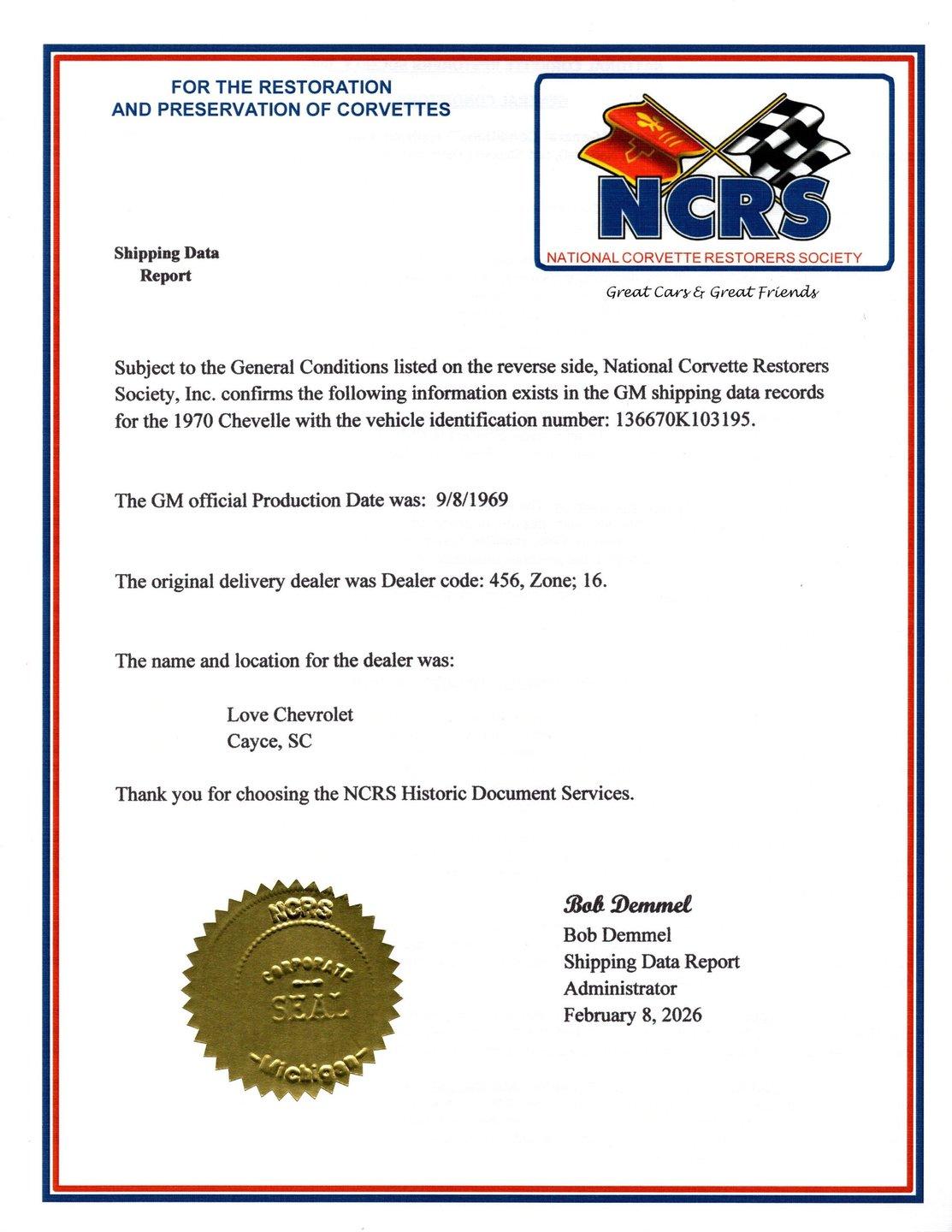 1970 Chevrolet Chevelle SS 454 LS6