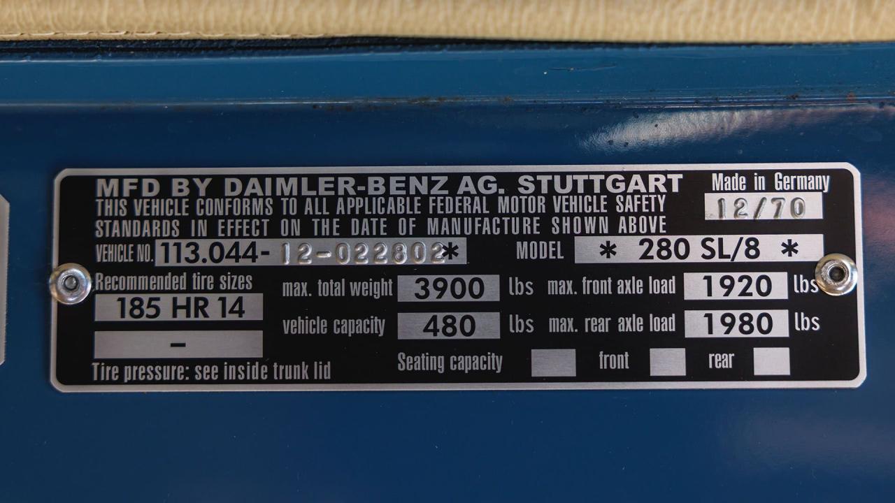 1971 Mercedes - Benz 280 SL Pagoda