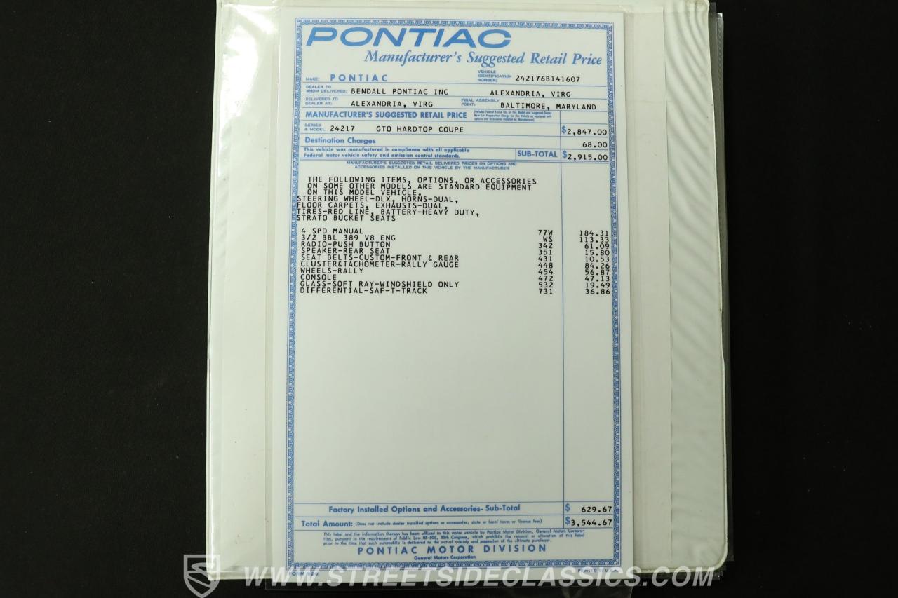 1966 Pontiac GTO Tri Power