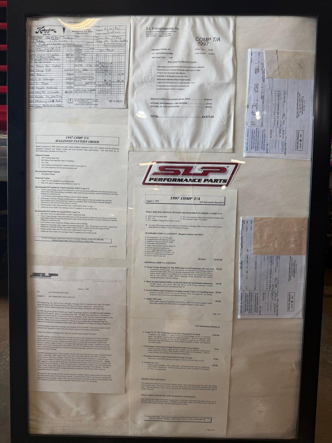 1997 Pontiac Firebird Comp T/A  Trans Am SLP