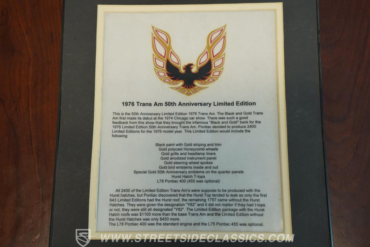 1976 Pontiac Firebird Trans am 50th anniversary special edition