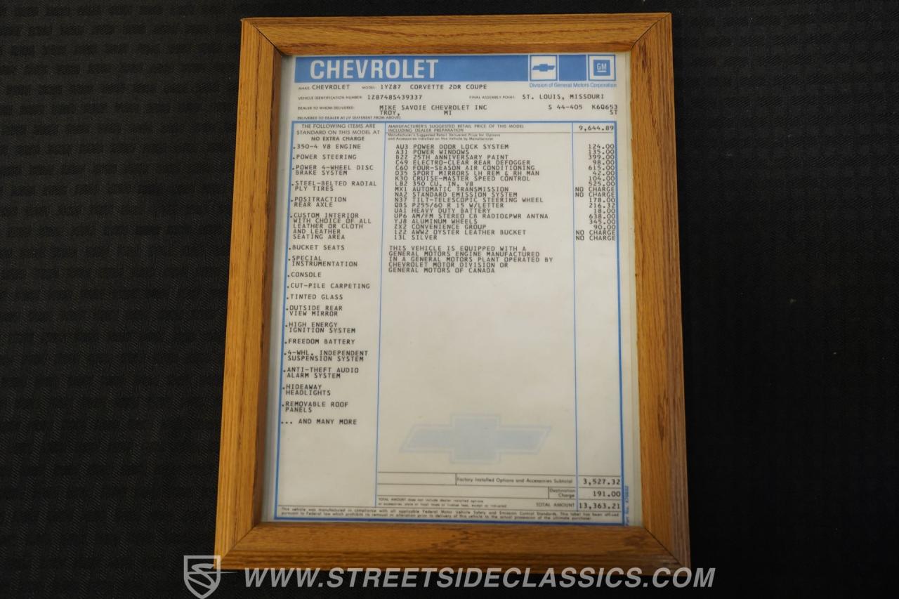 1978 Chevrolet Corvette L82 Silver Anniversary Edition