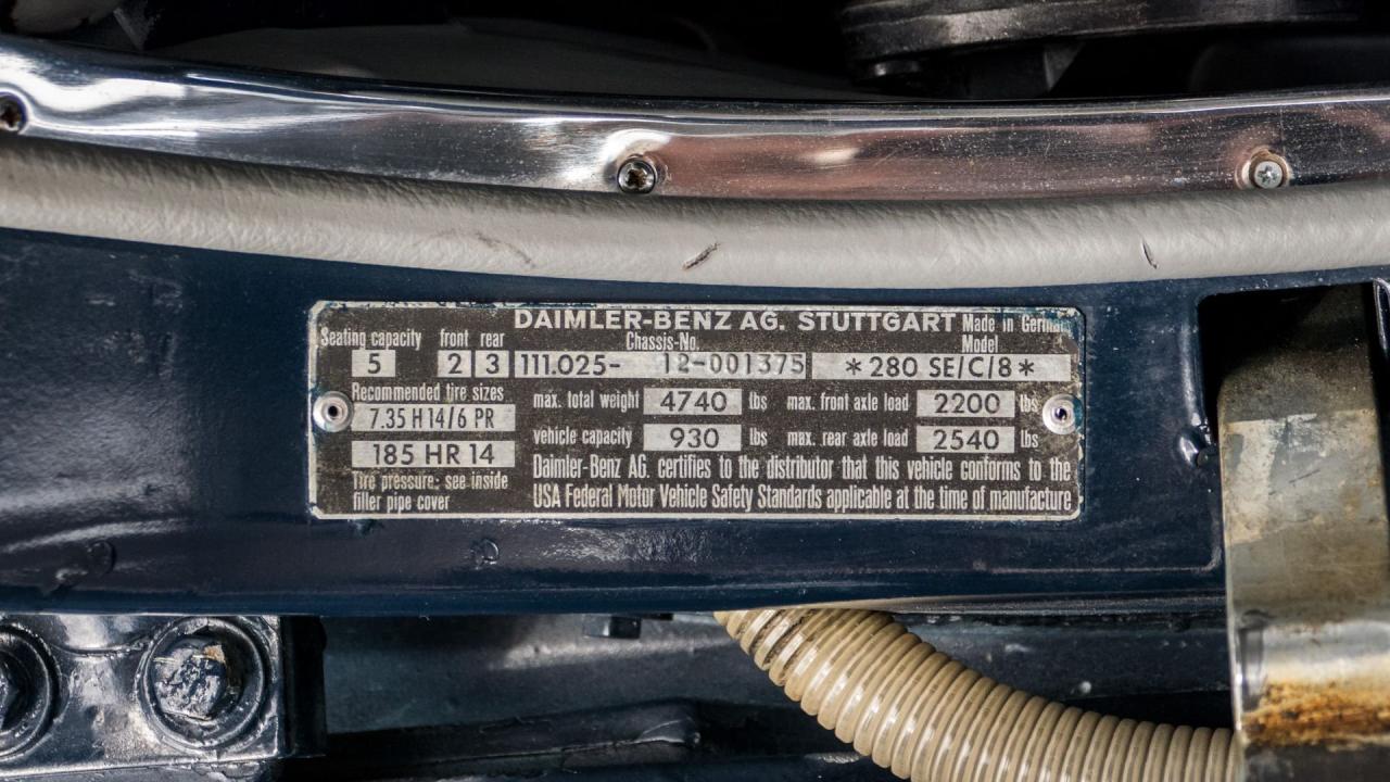 1969 Mercedes - Benz 280 SE Cabriolet
