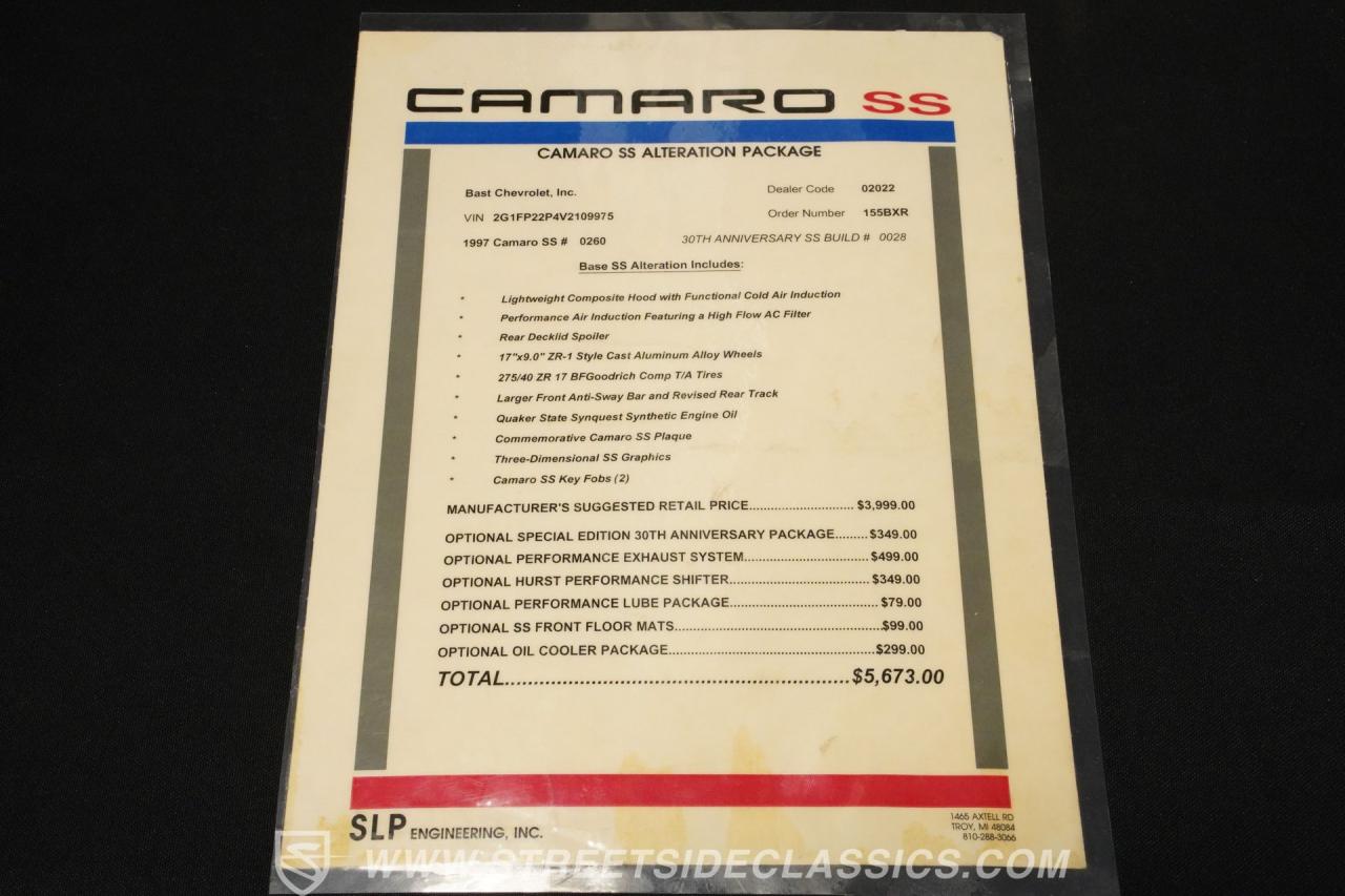 1997 Chevrolet Camaro SS 30th Anniversary SLP Edition
