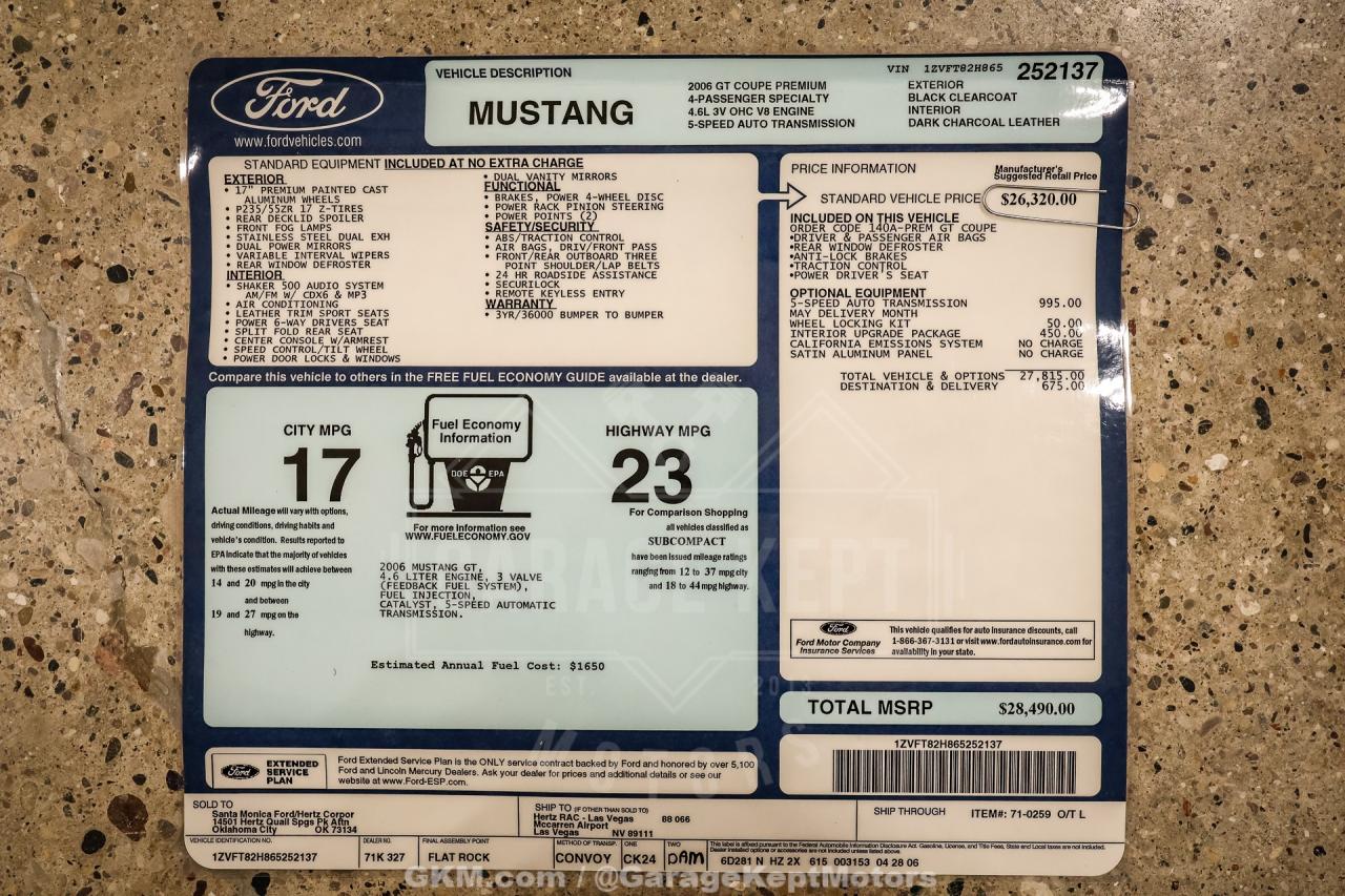 2006 Ford Mustang Shelby GT-H